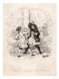 Vintage print of Blackbeard and Lt. Maynard fighting