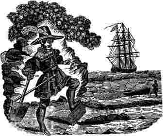 Kidd buries a Bible, Pirate Captain Kidd, Captain William Kidd